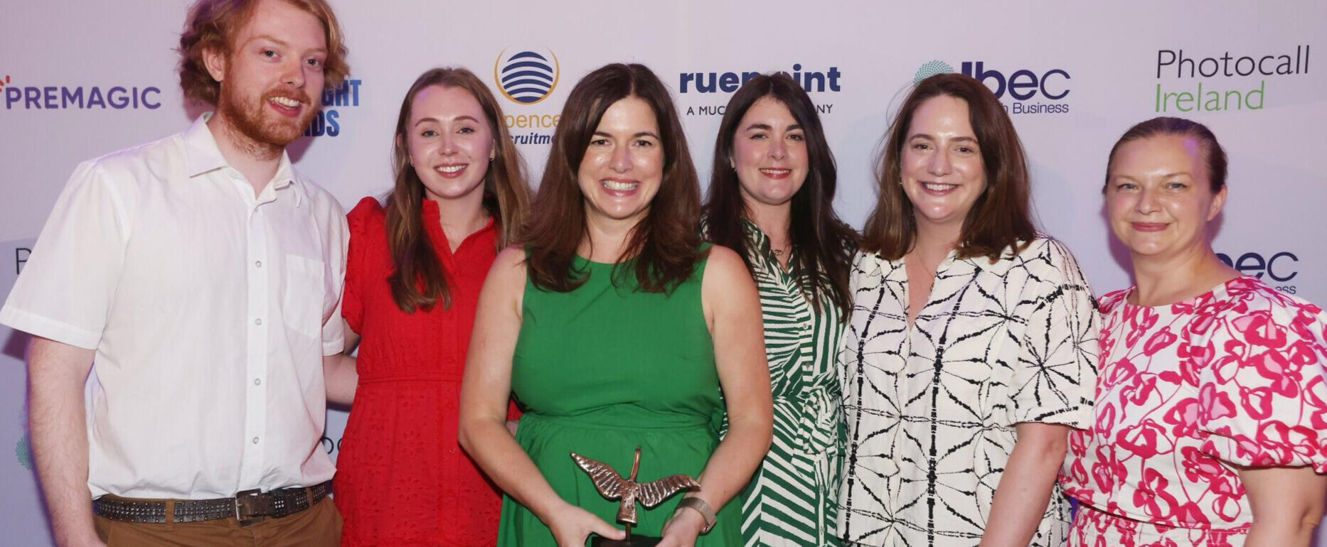 Springboard Communications named PRCA Agency of the Year for the second time. Pictured at the awards (l-r): Anthony Malone, Chloe Kavanagh, Susie Horgan, Ciara Flaherty, Sarah Horgan, and Maria Tracey.